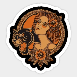 Women and black panther Sticker